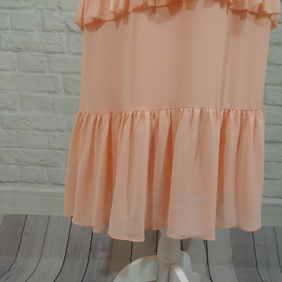 AM Michael Kors Pink Ruffled Tiered Midi Maxi Dress NWT S Coquette Feminine Cute - Picture 4 of 13